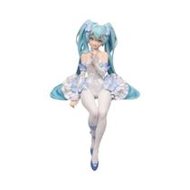 Figura Hatsune Miku Borboleta Rosa Com Vestido Branco Sentada, Modelo PVC, Brinquedo Para Decoração Figura Hatsune Miku Borboleta Rosa Com Vestido Branco Sentada, Modelo PVC, Brinquedo Para Decoração