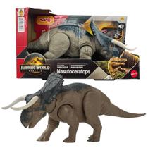 Figura Jurassic World Dinossauro Nasutoceratops com Som