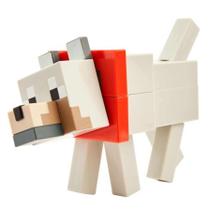 Figura Mattel Minecraft Fusion Wolf Craft-a-Figure - Construa seu Próprio Personagem para Brincar e Colecionar (6+)