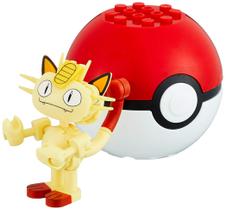Figura Mega Construx Pokémon Meowth com Pokébola Figura Mega Construx Pokémon Meowth com Pokébola