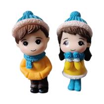 Figura Miniatura De Menina E Menino Em PVC, Presente De Natal, Decoração Para Casa, Decoração De