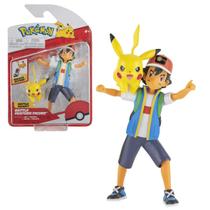 Figura Pokemon Ash e Pikachu 12cm Battle Feature Sunny