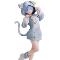Figura Re: Moletom com capuz Zero Rem Cat, modelo 21 cm, fãs de anime em PVC Figura Re: Moletom com capuz Zero Rem Cat, modelo 21 cm, fãs de anime em PVC