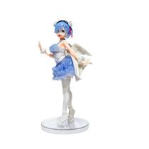 Figura Re: Zero Rem Angel, colecionável de PVC de 23 cm com asas Figura Re: Zero Rem Angel, colecionável de PVC de 23 cm com asas