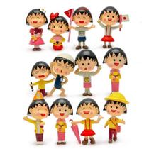 Figura Toy Chibi Marukochan Anime, 12 peças, decoração de bolo