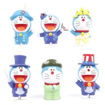 Figura Toy Doraemons Anime, 6 unidades/lote, modelo colecionável de 8 cm