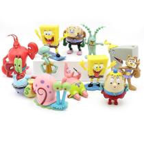 Figura Toy Spongebob Patrick Cartoon 12 peças de PVC de 7-8 cm