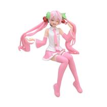 Figura Vocaloid Hatsune Miku sentada em PVC de 15 cm, colecionável Figura Vocaloid Hatsune Miku sentada em PVC de 15 cm, colecionável