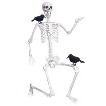 Figura Wocst Esqueleto Posable de 185 cm con 2 Corvos Negros Figura Wocst Esqueleto Posable de 185 cm con 2 Corvos Negros