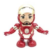Figuras Anime Super-Herói Robô, Iron Man Dance, Sing Sound, LED - Boneco Dançarino Homem de Ferro