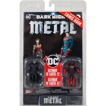 Figuras Batman Who Laughs + Batman Rojo + Quadrinho + Display Dark Knights Metal 8 cm Figuras Batman Who Laughs + Batman Rojo + Quadrinho + Display Dark Knights Metal 8 cm