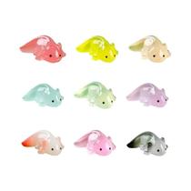 Figuras Coloridas E Luminosas De Mini Salamandras, 10 Peças, Axolotes Fofos Para Decoração De