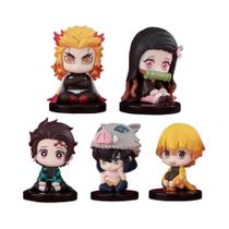 Figuras De Ação Demon Slayer 10 Unidades Conjunto Tanjiro Inosuke Zenitsu Sentado Fantasma Boneca