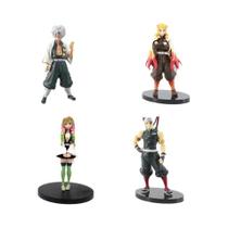 Figuras de Ação Demon Slayer - Tanjirou, Nezuko, Zenitsu e Inosuke