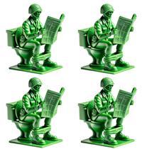 Figuras de ação evqosiv Funny Green Army Man, 4 peças de resina 7,62 cm Figuras de ação evqosiv Funny Green Army Man, 4 peças de resina 7,62 cm