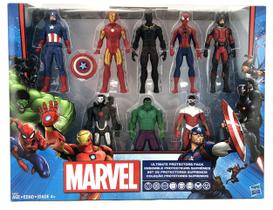 Figuras de Ação Marvel Avengers - Homem de Ferro, Hulk, Pantera Negra, Capitão América, Homem-Aranha, Homem-Formiga, Máquina de Guerra e Falcão (8 Unidades)