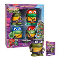 Figuras de Ação P.M.I. TMNT Kit com 4 e Livrinhos Escondidos
