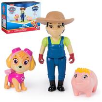 Figuras de ação Paw Patrol Skye, Farmer Yumi e Piggie Kids 3+