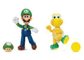 Figuras de ação Super Mario Luigi e Koopa Troopa 10 cm Kit com 2 Figuras de ação Super Mario Luigi e Koopa Troopa 10 cm Kit com 2