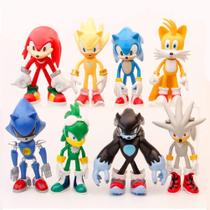 Figuras de ação Usoway Sonic Toys, 12-13 cm de altura, pacote com 8 Figuras de ação Usoway Sonic Toys, 12-13 cm de altura, pacote com 8