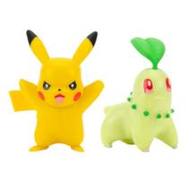 Figuras De Batalha Pokémon Pikachu E Chikorita Sunny