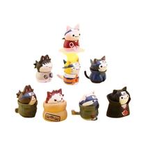Figuras De Bonecos Do Anime Naruto 8 Peças Decoração De Bolo Feita À Mão Modelo De Gato Presente De