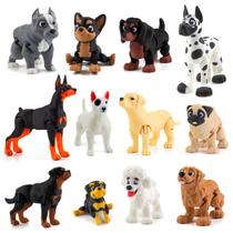 Figuras de Cachorro BEYONGME Impressas em 3D, Realistas e Articuladas, 12 Unidades