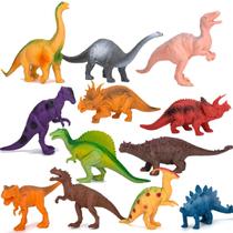 Figuras de dinossauro Kimicare, pacote com 12, 18 cm de plástico para crianças
