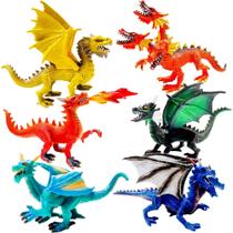 Figuras de dragão Hiawbon 6 peças pintadas à mão 1518 cm