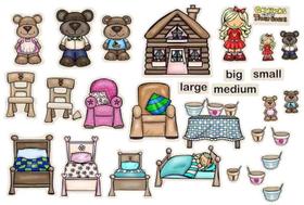 Figuras de feltro, histórias de tabuleiro de flanela, Cachinhos Dourados e Os Três Ursos Figuras de feltro, histórias de tabuleiro de flanela, Cachinhos Dourados e Os Três Ursos