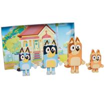 Figuras de personagens de madeira Bluey 4 Colorful com certificação FSC Figuras de personagens de madeira Bluey 4 Colorful com certificação FSC