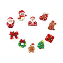 Figuras De Presentes De Natal Do Papai Noel E Boneco De Neve, 10 Peças, Imãs De Resina Para Figuras De Presentes De Natal Do Papai Noel E Boneco De Neve, 10 Peças, Imãs De Resina Para
