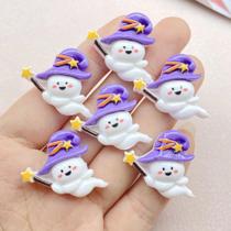 Figuras De Resina De Abóbora Fantasma De Halloween 10 Peças Fofas Com Base Plana Para Scrapbooking,
