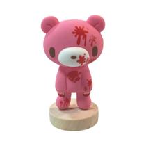 Figuras De Urso Sangrento Rosa E Preto Para Decoração Gótica Alternativa, Design Fofo E Sombrio