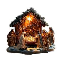 Figuras Do Presépio Da Virgem Maria E Jesus Em Acrílico 2D, Decoração Religiosa Para O Natal, Figuras Do Presépio Da Virgem Maria E Jesus Em Acrílico 2D, Decoração Religiosa Para O Natal,