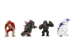 Figuras fundidas sob pressão, pacote com 4 bonecos Godzilla x Kong 2.5 Metalfigs Jada Toys Figuras fundidas sob pressão, pacote com 4 bonecos Godzilla x Kong 2.5 Metalfigs Jada Toys