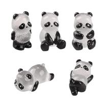 Figuras Mini Panda 3D Que Brilham No Escuro 5 Peças DIY Resina Luminosa Decoração De Casa Micro