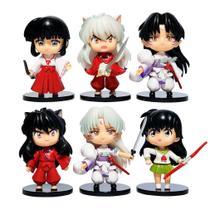 Figure Toy Collection Inuyashas Anime, 6 peças, 10 cm, PVC Deco