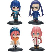 Figure Toy Collection Laidback Camps Anime 4 unidades de PVC de 10 cm