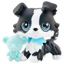 Figure Toy Custom Lps Border Collie Dog preto e branco para crianças Figure Toy Custom Lps Border Collie Dog preto e branco para crianças