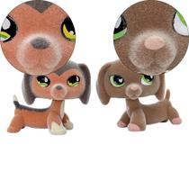 Figure Toy Flocked Dachshund Dog 5 cm, 2 peças para crianças Figure Toy Flocked Dachshund Dog 5 cm, 2 peças para crianças