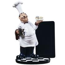 Figurine Chef Creative Resin Sculpture com quadro de mensagens Figurine Chef Creative Resin Sculpture com quadro de mensagens