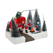 Figurinha De Caravana De Natal Iluminada Com LED Para Decoração De Mesa Interna, Atmosfera Festiva
