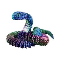 Figurinha De Cobra Impressa Em 3D Com Olhos Coloridos Aleatórios E Juntas Móveis, Ornamento Para Figurinha De Cobra Impressa Em 3D Com Olhos Coloridos Aleatórios E Juntas Móveis, Ornamento Para