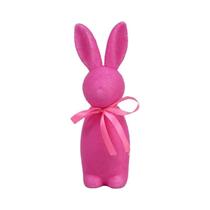 Figurinha De Coelho De Páscoa Em Espuma Flocada De Cor Sólida Com Gravata Borboleta, Ornamento De