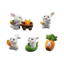Figurinha De Coelho Fofo Com Cenoura, Miniatura Kawaii Para Decoração De Jardim De Fadas E Casa, Figurinha De Coelho Fofo Com Cenoura, Miniatura Kawaii Para Decoração De Jardim De Fadas E Casa,