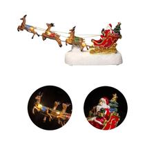 Figurinha De Papai Noel Com Trenó E Renas Em LED, Ornamento Para Casa De Férias, Decoração De Mesa Figurinha De Papai Noel Com Trenó E Renas Em LED, Ornamento Para Casa De Férias, Decoração De Mesa