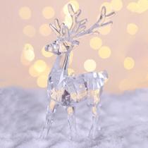 Figurinha De Rena De Plástico Transparente Para Decoração De Natal Em Casa Ou Escritório