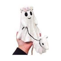Figurinha De Resina De Cão Fantasma De Halloween De 15CM, Decoração De Mesa Fofa Para Casa