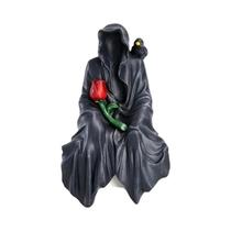 Figurinha De Resina Fantasma Sem Rosto Gótico Preta 1 Peça Decoração De Halloween Para Casa Mesa